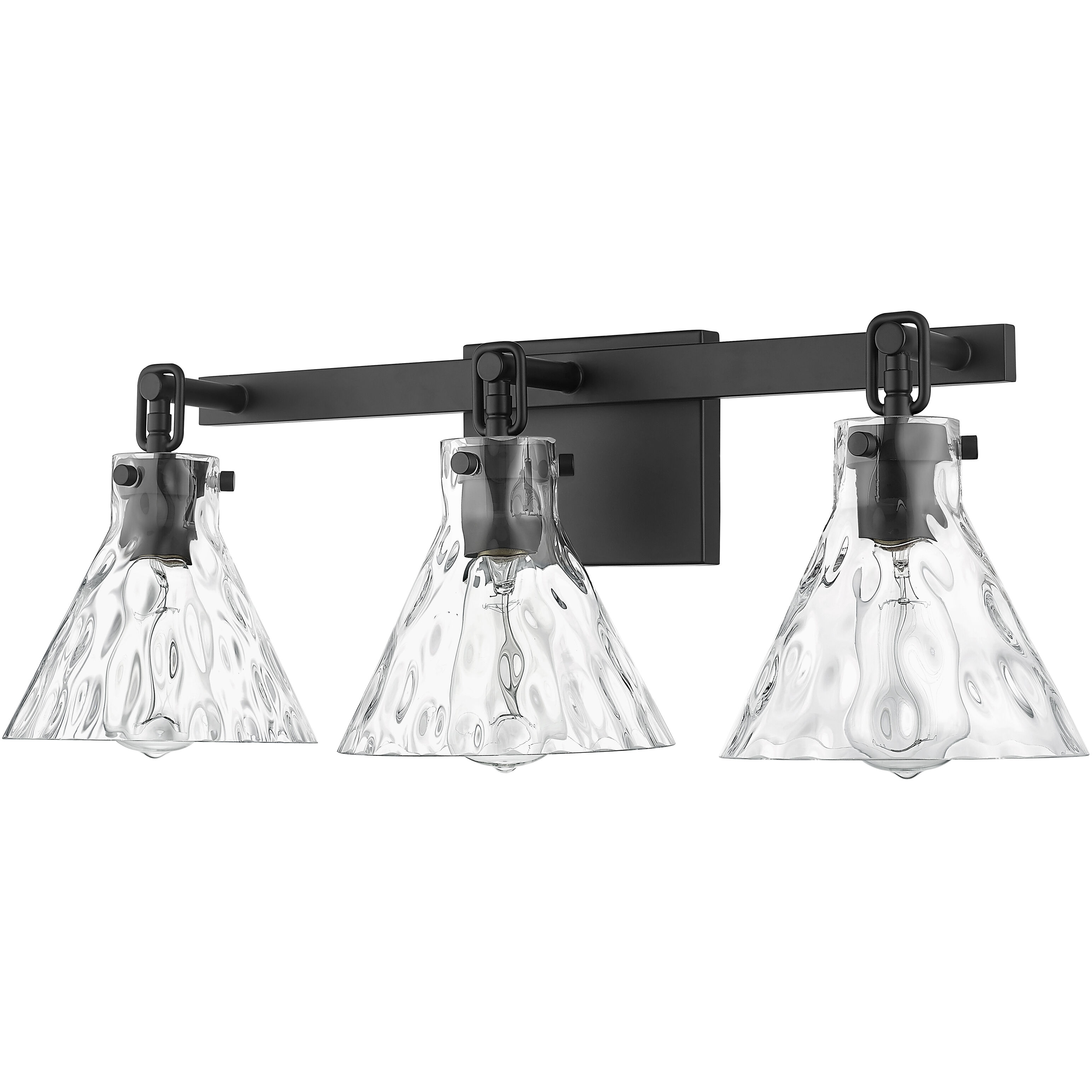 Barlon 3 Light 25.5 inch Matte Black Bathroom Vanity Light Wall Light